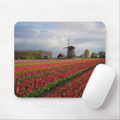 Rote Tulpen und eine Windmühle Mousepad (Mit Mouse)