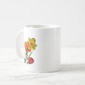 Rote Tulpen und gelbe Osterglockenblumen Kaffeetasse (Vorderseite Links)