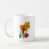 Rote Tulpen und gelbe Osterglockenblumen Kaffeetasse (Links)