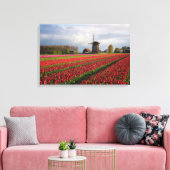 Rote Tulpen und Windmühle Leinwanddruck (Insitu (Wohnzimmer))
