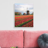 Rote Tulpen und Windmühle Leinwanddruck (Insitu (Wohnzimmer))