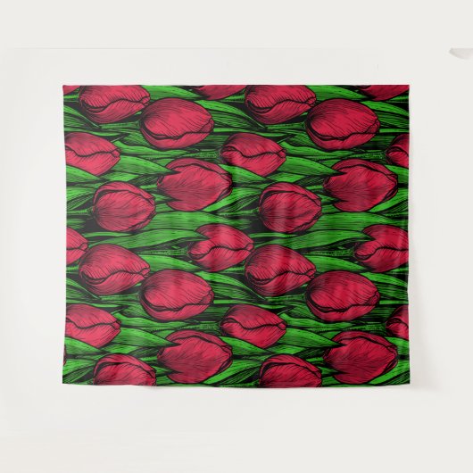 Rote Tulpen Wandteppich (Vorderseite (Horizontal))