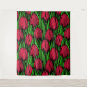 Rote Tulpen Wandteppich (Vorderseite)