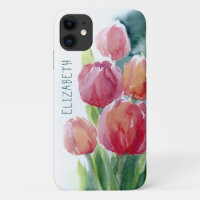Rote Tulpen Wasserfarben Blüten