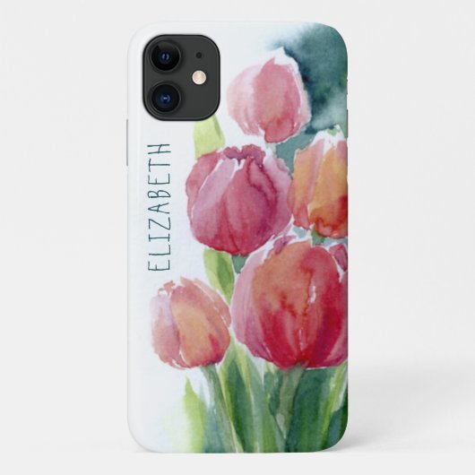 Rote Tulpen Wasserfarben Blüten Case-Mate iPhone Hülle (Rückseite)