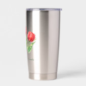 Rote Tulpen Wasserflasche Thermobecher (Links)
