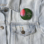 rote Tulpenblume, alles Gute zum Muttertag Button (Beispiel)