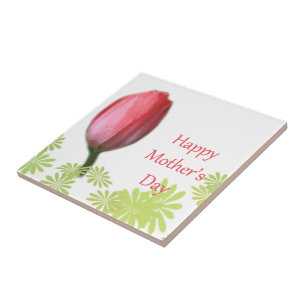 rote Tulpenblume, alles Gute zum Muttertag Fliese