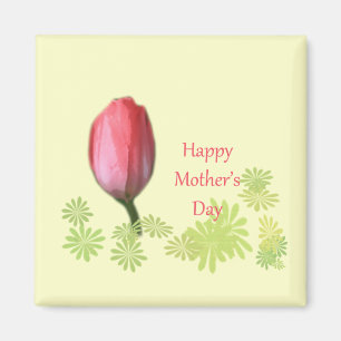 rote Tulpenblume, alles Gute zum Muttertag Magnet