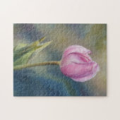 Rote Tulpenblume Florales Frühling Kunstpuzzle Puzzle (Horizontal)