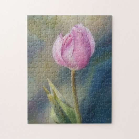 Rote Tulpenblume Florales Frühling Kunstpuzzle Puzzle (Vertikal)