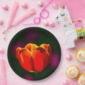 Rote Tulpenblume Pappteller (Party)