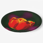 Rote Tulpenblume Pappteller (Schrägansicht)