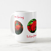 Rote Tulpenblumen Kaffeetasse (Vorderseite Links)
