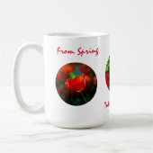 Rote Tulpenblumen Kaffeetasse (Links)