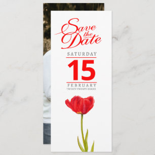 Rote Tulpenhochzeit Foto speichern das Datum Save The Date