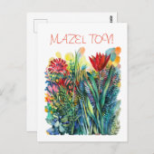 Rote Tulpenpostkarte Postkarte (Vorne/Hinten)