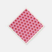Rote Tupfen auf Rosa Serviette (Ecke)