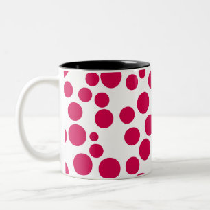 rote Tupfen auf weißem Hintergrund Zweifarbige Tasse