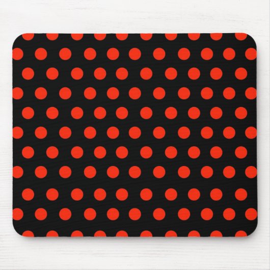 Rote Tupfen mit schwarzem Hintergrund Mousepad (Vorne)