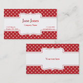Rote Tupfen-Visitenkarte Visitenkarte (Vorne/Hinten)