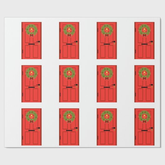 Rote Tür Geschenkpapier (Flach)