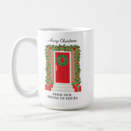 Rote Tür-Girlande-Kranz Haus zu Ihrem Kaffeetasse
