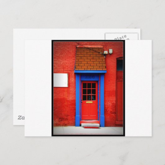 Rote Tür Postkarte (Vorne/Hinten)