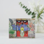Rote Tür Postkarte (Stehend Vorderseite)