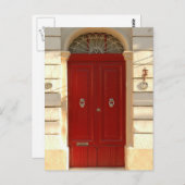 Rote Tür Postkarte (Vorne/Hinten)