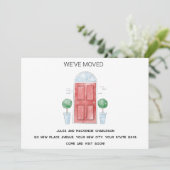 Rote Tür wir haben neue Zuhause verschoben Ankündigung (Stehend Vorderseite)