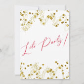 Rote türkische Rose Einladung zur Geburtstagsparte (Rückseite)