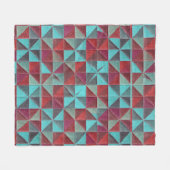 rote, türkisfarbene, violette und graue Steppdecke Fleecedecke (Vorderseite (Horizontal))