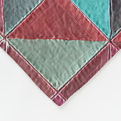 rote, türkisfarbene, violette und graue Steppdecke Fleecedecke (Ecke)