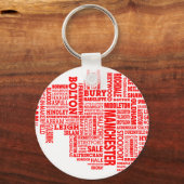 Rote Typkarte von Greater Manchester Schlüsselanhänger (Vorderseite)