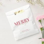 Rote Typografie froh und hell Weihnachten Geschenktütchen (Versiegelt)