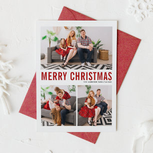 Rote Typografie Frohe Weihnachten Drei Foto