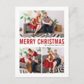 Rote Typografie Frohe Weihnachten Drei Foto (Vorderseite)