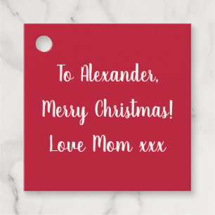Rote Typografie Frohe Weihnachten von Mama Geschen Geschenkanhänger