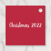 Rote Typografie Frohe Weihnachten von Mama Geschen Geschenkanhänger (Rückseite)