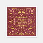 Rote Typografie Frohe Weihnachtsfeiertage Serviette (Vorderseite)