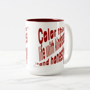Rote Typografie-Motivation Zweifarbige Tasse