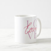 Rote Typografie Valentine's Day Liebe Kaffee Cup T Kaffeetasse (VorderseiteRechts)