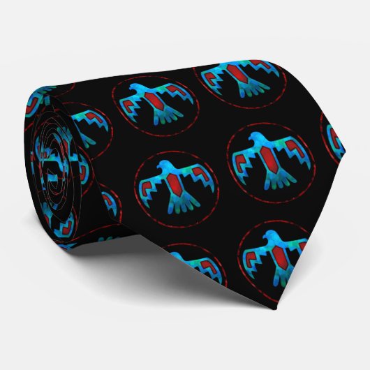 Rote u. blaue Thunderbird-Krawatte Krawatte (Gerollt)