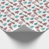 Rote u. grüne alte LKW-Weihnachtsbaum-Lieferung Geschenkpapier (Ecke)