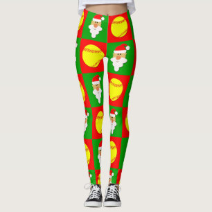 Rote u. grüne Fastpitch Softbälle u. Leggings