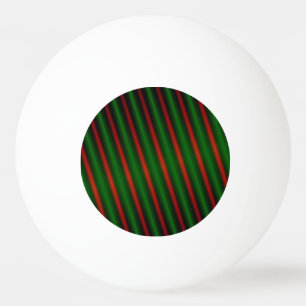 Rote u. grüne Streifen/Linien Muster Tischtennisball