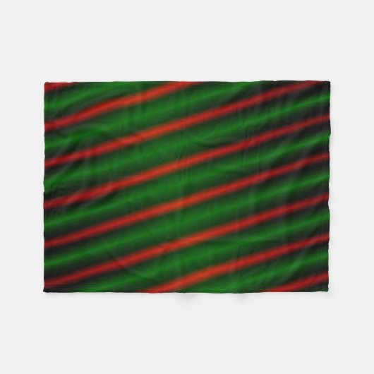Rote u. grüne Streifen oder Linien Fleece-Decke Fleecedecke (Vorderseite (Horizontal))