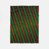 Rote u. grüne Streifen oder Linien Fleece-Decke Fleecedecke (Vorderseite)