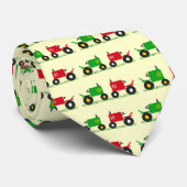 Rote u. grüne Traktor-Krawatte Krawatte (Gerollt)